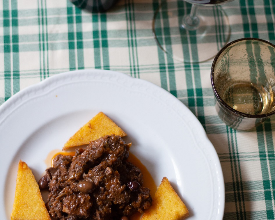 polenta e cinghiale in umido